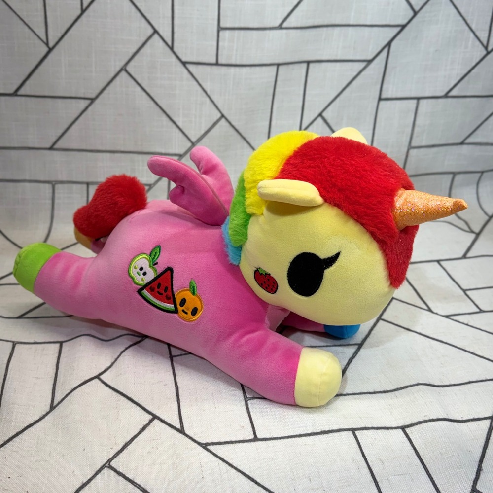 Tokidoki Unicorno Plush 12" Pink Rainbow Fruit Simone Legno Stuffed Animal
